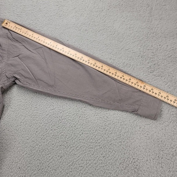 Nautica Shirt Mens Large Brown Striped Button Down Long Sleeve Pocket - Picture 12 of 13